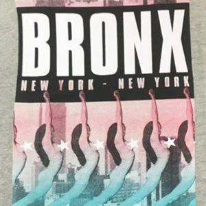 MEN’S DIVIDED H&M TOP MEDIUM BRONX NEW YORK SHIRT GREY SILVER